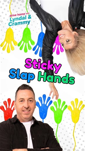 2.8K views · 14 reactions | Producer Mick has set up a new game called "Sticky Slap Hands" to play with Lyndal and Crammy. ️ * #lyndalandcrammy #stickyhands #slapfight #stickyfun #whowillwin? | Wave FM 96.5 | Facebook