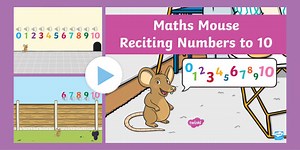 Maths Mouse Reciting Numbers to 10 PowerPoint