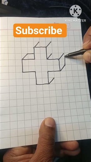 drawing 3d cross ❌🤞..