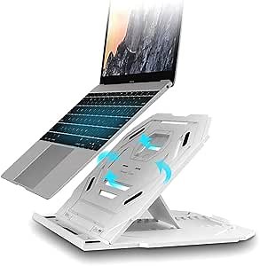 Laptop Stand Ventilated Adjustable with Phone Holder Support 3.5 to 17 inch (White)