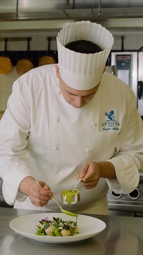 The Ritz London on Instagram: "Our Premier Sous Chef, Deepak Mallya, presents the taste of spring: Jersey Royal, English Pea and Mint. Made with the freshest, British ingredients. 🌱 #Michelin #SpringDining #LondonRestaurants"