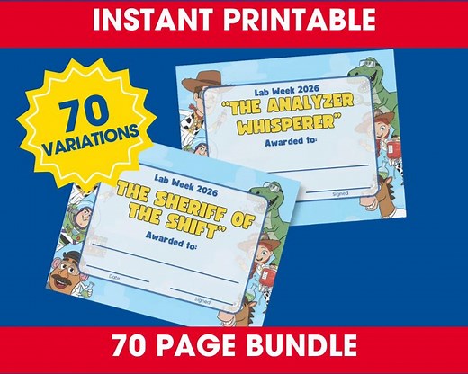 Printable Lab Week Awards - Cute Funny Celebration Ideas - Lab Story to Infinity and Beyond for Our Patients - ASCP 2026 - Etsy