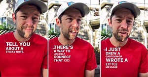 Teacher explains how he used sticky notes to communicate with a non-verbal child: 'You helped me'