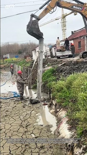 How to Build a Riverbank with a Digger & Wooden Poles 🌾🦀↓