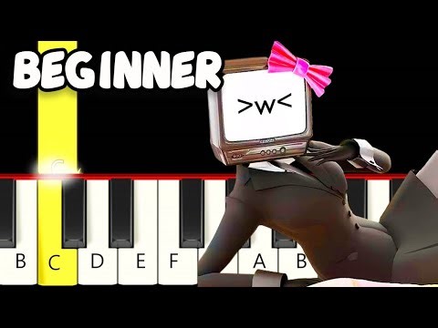 Boom Boom Boom Boom - Skibidi Toilet Animation - Fast and Slow (Easy) Piano Tutorial - Beginner