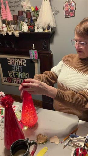 Making a glass Valentine tree and showing my Walmart bargains!🥰 | The Crafty Decorator