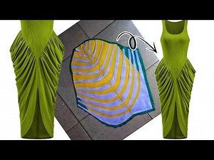 How to cut/ draft and SEW a TRENDY basque waist dress with cowl design. Basque waist dress / cowl