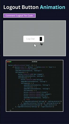 🔥Logout Button Animation Using HTML, CSS & JS! #coding