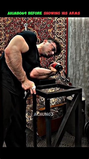 😱 AKIMBO69 BEFORE SHOW HIS ARMS #strength #armwrestling #workout