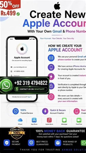 Create New Apple Account With Your own Gmail and Phone Number ✅ #viral #apple #sports