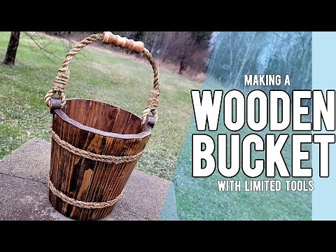 Making A Wooden Bucket With Limited Tools// Woodworking