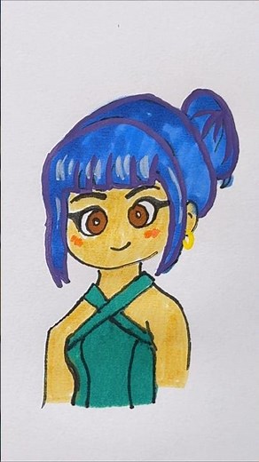 How to draw ZOEY K -Pop Demon Hunters step by step drawings #drawing #shorts #kids