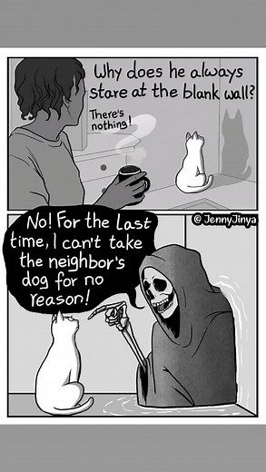 🤔🤔💀 #somethingfunnyatlast #fyp #webcomic #lovingreaper #jennyjinya #kittycats