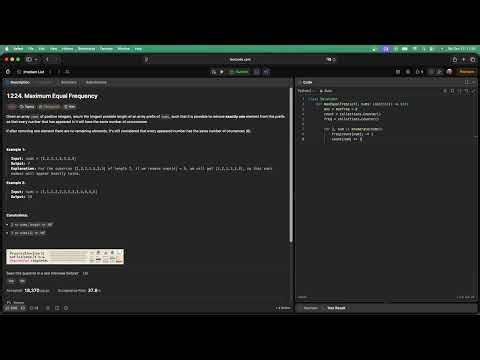 No Sound Leetcode 1224: Maximum Equal Frequency