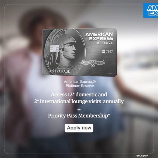 Travel in comfort with access to domestic and International lounge with free priority pass membership. Embark on an enhanced realm of privileges with American Express® Platinum Reserve Card. Apply now for American Express® Platinum Reserve Credit Card. | American Express