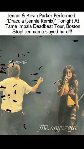 #JENNIE & #KevinParker Perform " #DraculaRemix " at #TameImpala Deadbeat Tour Boston 🔥 #blackpink
