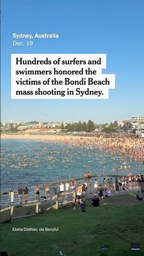 Hundreds of Swimmers and Surfers Honor Bondi Beach Victims