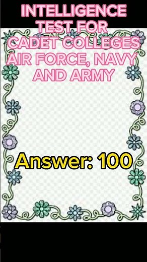 intelligence test questions with answers for cadet colleges, Air Force, Navy and Army