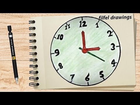رسم ساعة حائط | Drawing a wall clock | رسم ساعة