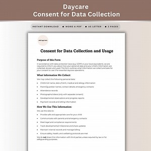 Data Collection Consent Template New Childcare Business Forms Student Information Early Childhood Permission Collect Personal Data Records - Etsy Australia