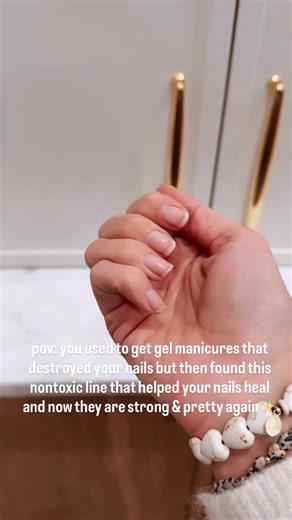 Meg Kilcup, PharmD, IHP on Instagram: "My nails were wrecked after getting gel manicures — thin, peeling, brittle, breaking every time they grew past the tips. I honestly thought that was just “normal” after gel… and honestly it is the norm and it is not good!! Sooooo I went searching for something that could actually heal my nails, not just cover them! And I found a system that completely changed everything👇 ✨a nail-strengthening “active” line that repairs damage at the root, hydrates the nail