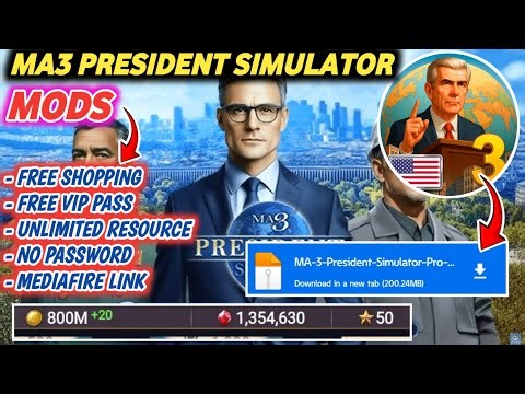 Download MA 3 President Simulator Mod Apk | Free VIP Shopping | No Password