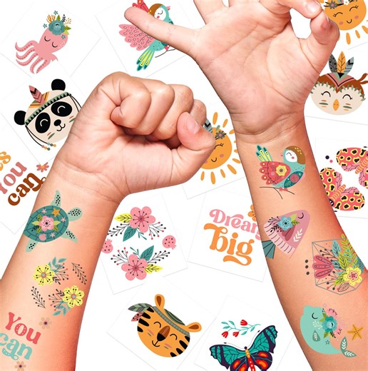 Kids Temporary Tattoos: 50 Fun Designs, Hypoallergenic, Waterproof - Etsy