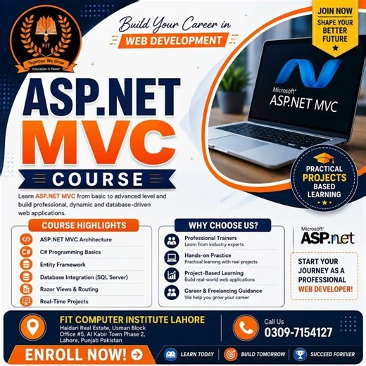 ASP NET MVC Course In Lahore, Punjab Pakistan