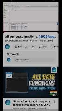 All aggregate functions l mysql workbench l 2025 #coding#commandline #ai#databasetool #tipsandtricks