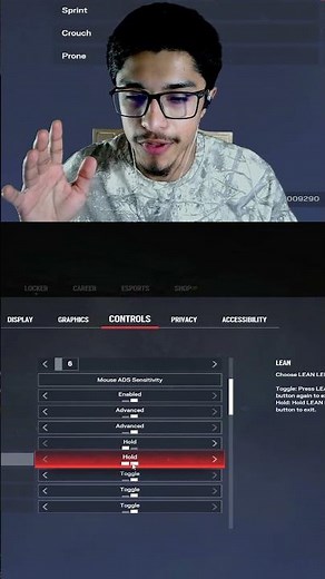 Hold lean or toggle lean on siege