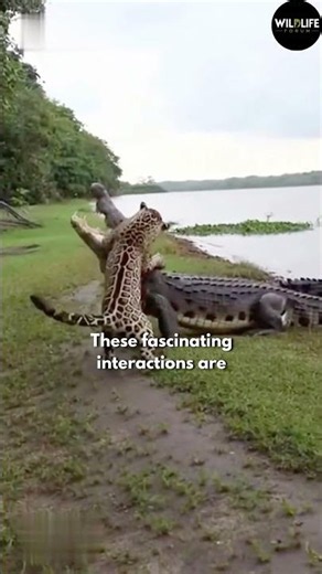 Jaguar and Crocodile Share the River #shorts