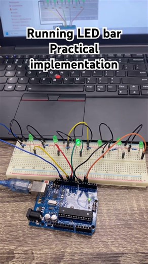 Running LED bar practical implementation.