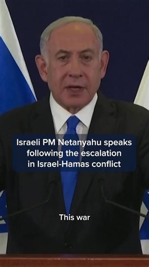 Israeli Prime Minister Benjamin Netanyahu delivers remarks following the Hamas’ attack on Israel. Follow CNBC’s live blog tracking the latest developments, in the #linkinbio. #cnbc