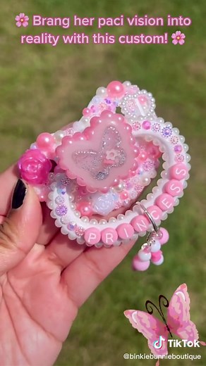 🌸 I do customs on instagram! 🌸 #custompaci #custompacifier #decopaci #decoratedpacifier #paci #pacifiershop #fyp #littlegear #littleone #butterfly #cute #resin #resinshaker