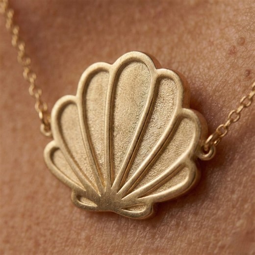 14k Gold Plated Shell Necklace, Ocean Inspired Jewelry, Mothers Day Gift, 14k Gold Plated Dainty Charm - Etsy