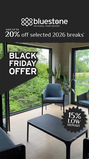 Our Black Friday Offer is HERE! ✨ Save up to 20% on selected breaks🏡 | Bluestone