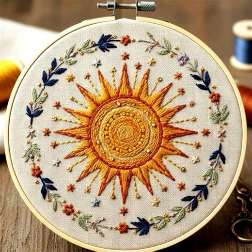 Sun Embroidery Pattern: Beginner DIY Celestial Art, Needlepoint (PDF Pattern) - Etsy