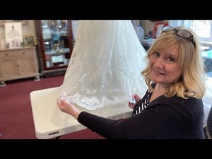 How to Hem a Basic Lace Wedding Gown - Bridal Alterations