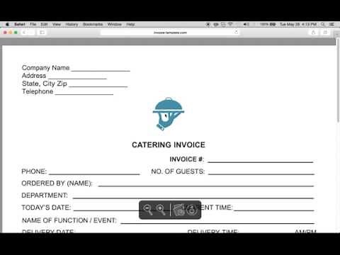 Make a Catering (Food) Service Invoice | PDF | Word | Excel