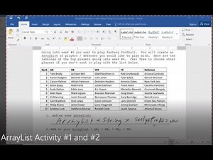 JAVA - Lesson #89 - APCSA - ArrayList Activity #1 and #2