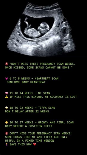 MISS THESE WEEKS = SCAN LOST ⚠️ Don’t Miss These Pregnancy Scan Weeks 🚨