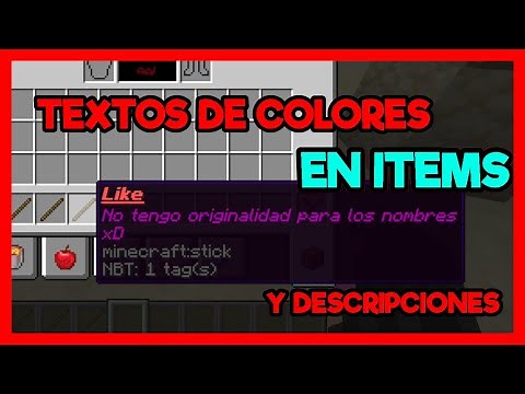 Com poner NOMBRE y DESCRIPCION en colores a los items de minecraft.