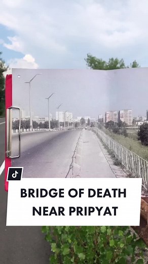 View on Pripyat city from Bridge of Death☢️BEFORE & AFTER☢️ Book your tour to the Chernobyl Zone with us! 📩 #chernobyl #Pripyat #chernobyldisaster