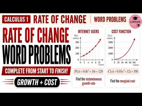 Rate of Change Word Problems, complete start to finish, Calculus 1