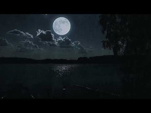 🌌 Heavy Rain & Drifting Clouds | Moonlit Night Lake Ambience (10 Hours)