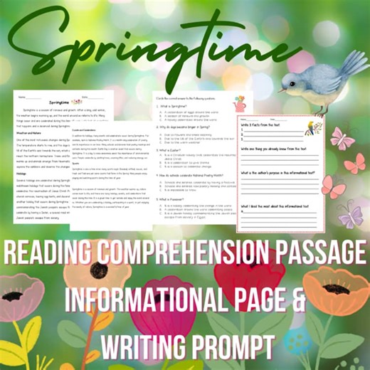 Springtime Reading Comprehension Passage | Informational Text with Questions