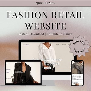 Fashion Retail Website Template, Online Boutique Website, Clothing Store Website, Canva Website Template Fashion Brand Site, Editable Design - Etsy