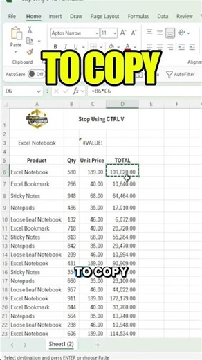 Stop Using CTRL V In Excel - Try This Instead #shorts