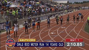 I guess no one else got the memo to sprint the last 400m.... Check out Brandon Miller break...no SHATTER...the #AAUJROGames 800m record with a time of 151.23. His time also set a new world age group record. 1:51.23. HE'S FOURTEEN. #TBT | #WeAreAAU | AAU Track and Field