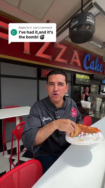 Replying to @C. Lee PizzaCake is the only place where you can get a slice of pizza on the strip! #lasvegasrestaurants #buddyvalastro #carlosbakery